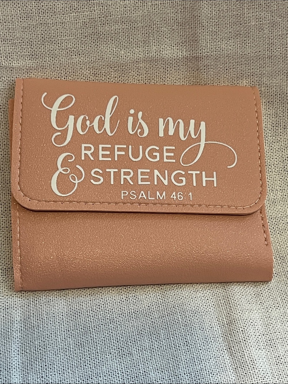 Inspirational 'God is my Refuge & Strength' Trifold Wallet